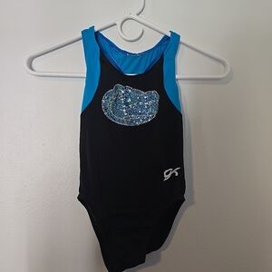 Gk Elite Florida Gators Leotard Child Medium Spangles Black Gymnastics Dance